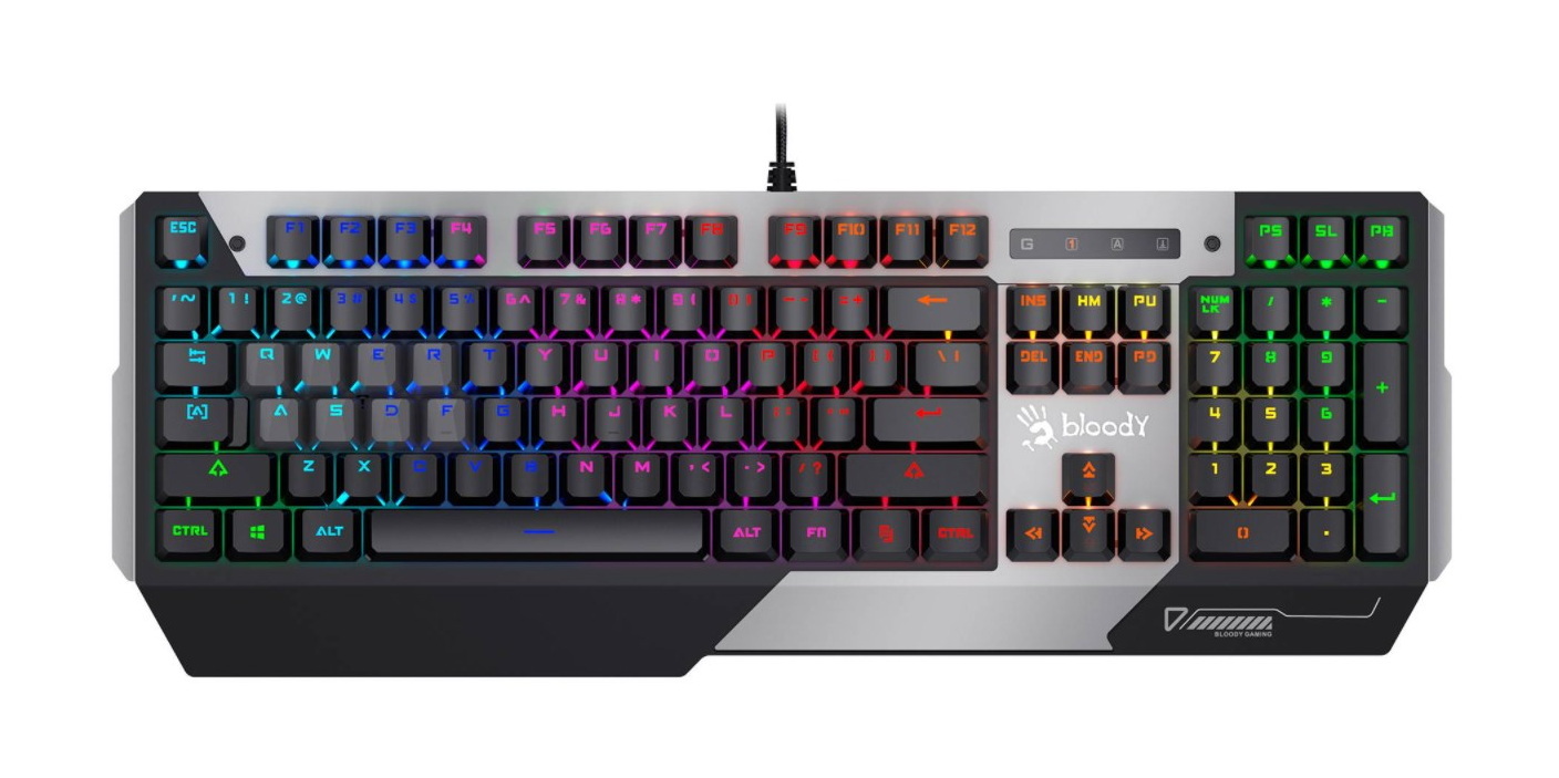 Клавиатура A4Tech Bloody B865R механическая серый/черный USB for gamer LED