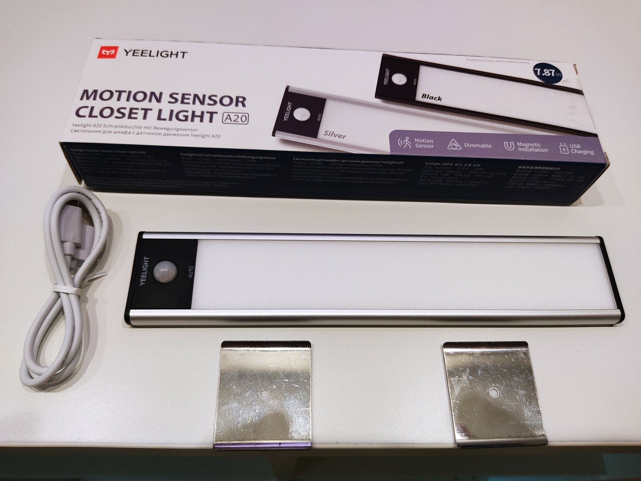 Световая панель с датчиком движения Yeelight Motion Sensor Closet Light A20 серебряный
