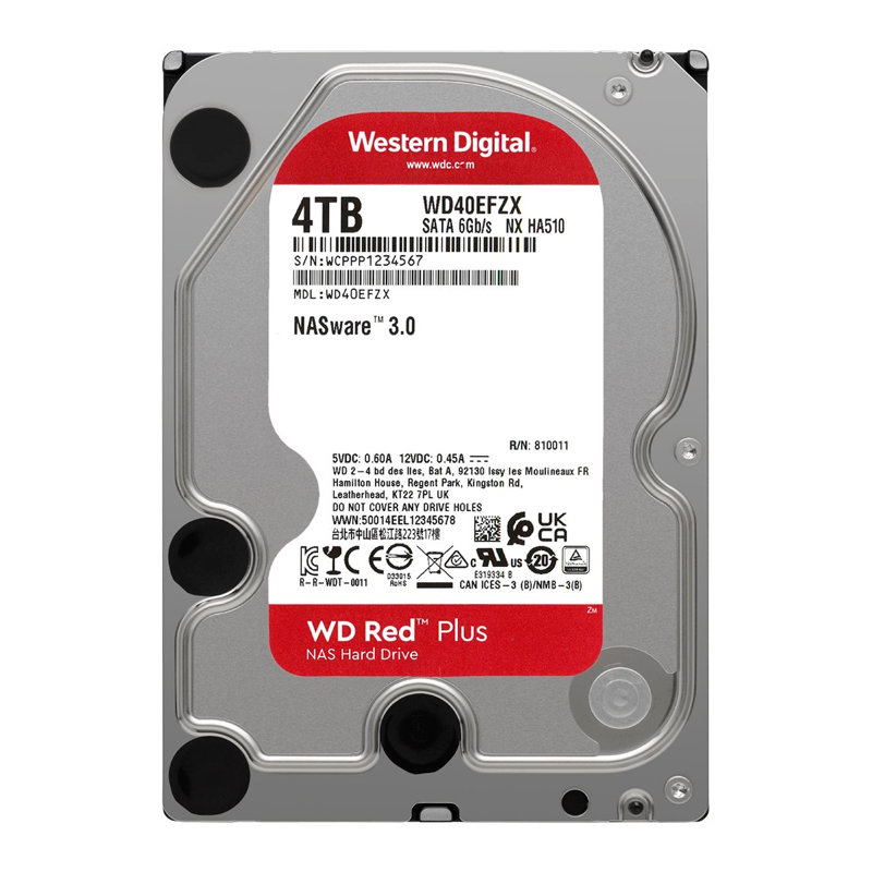 Жесткий диск WD Original SATA-III 4Tb WD40EFZX NAS Red Plus (5400rpm) 128Mb 3.5"
