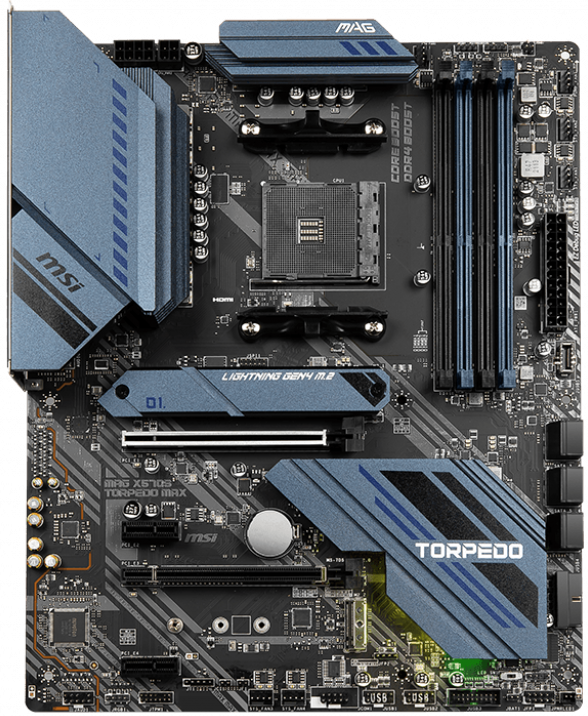 Материнская плата MSI MAG X570S TORPEDO MAX,X570 ,AM4,4DDR4,2PCI-Ex16,2PCI-Ex1,2M.2,6SATA3,5USB3.2 GEN2(3A+2C),  (868772) {5}