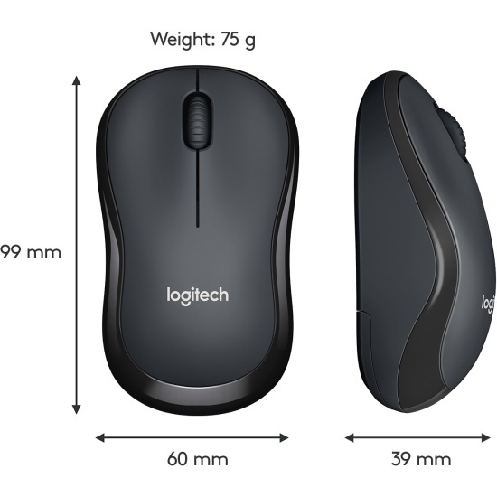 Мышь Logitech M220 темно-серый оптическая (1000dpi) silent беспроводная USB (2but)