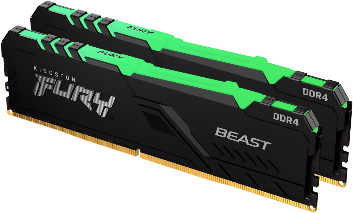 Оперативная память 32Gb DDR4 3600MHz Kingston Fury Beast RGB (KF436C18BBAK2/32) (2x16Gb KIT)
