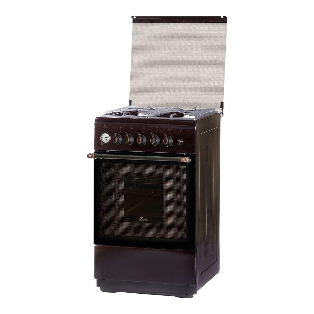 Плита Газовая Flama BG 2421 В коричневый (стеклянная крышка) реш.чугун