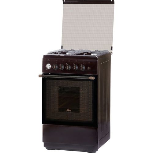 Плита Газовая Flama BG 2421 В коричневый (стеклянная крышка) реш.чугун