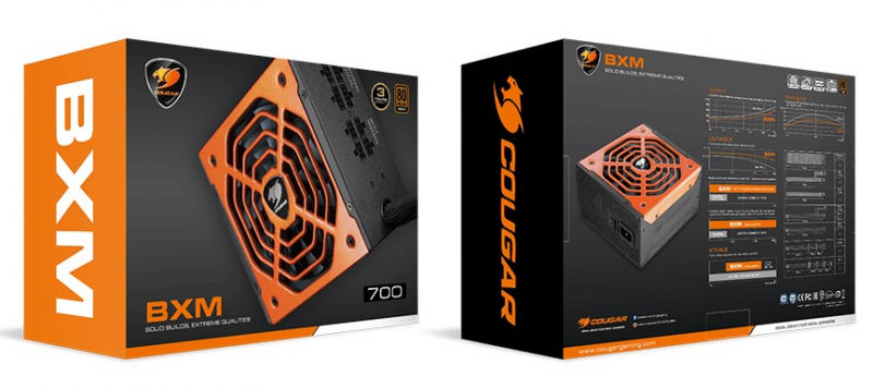Cougar BXM850 Блок питания (Модульный, Разъем PCIe-4шт,ATX v2.31, 850W, Active PFC, 135mm HDB Fan, 80 Plus Bronze) [BXM850] Retail