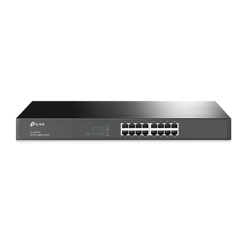 Коммутатор 16-port Gigabit Switch, 16 10/100/1000M RJ45 ports, 1U 19-inch rack-mountable steel case