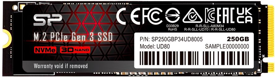 Накопитель SSD Silicon Power PCI-E x4 1Tb SP01KGBP34UD8005 M-Series UD80 M.2 2280
