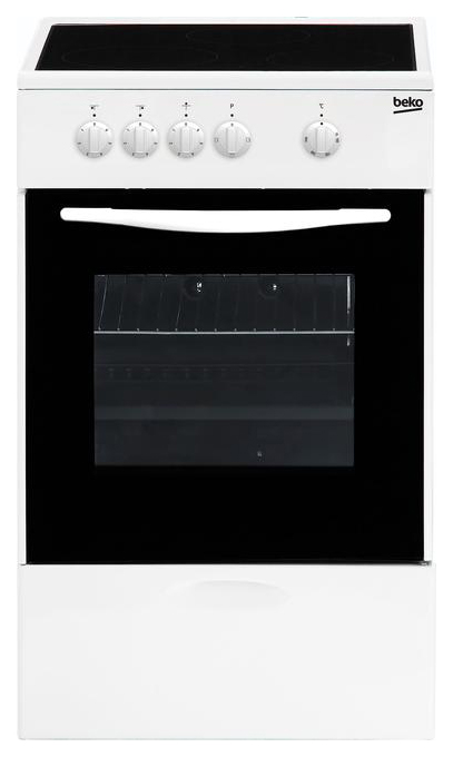 Электрическая плита Beko FCS 47002 [50 см, стеклокерамика, конфорок - 3, 54 л, гриль, белый]