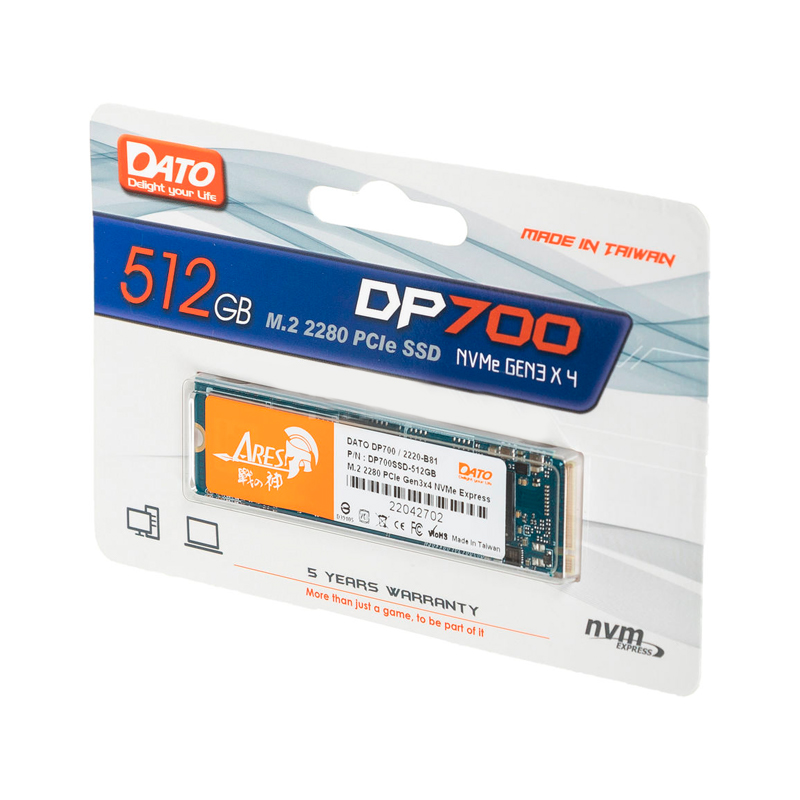 Накопитель SSD Dato PCI-E 3.0 512Gb DP700SSD-512GB DP700 M.2 2280