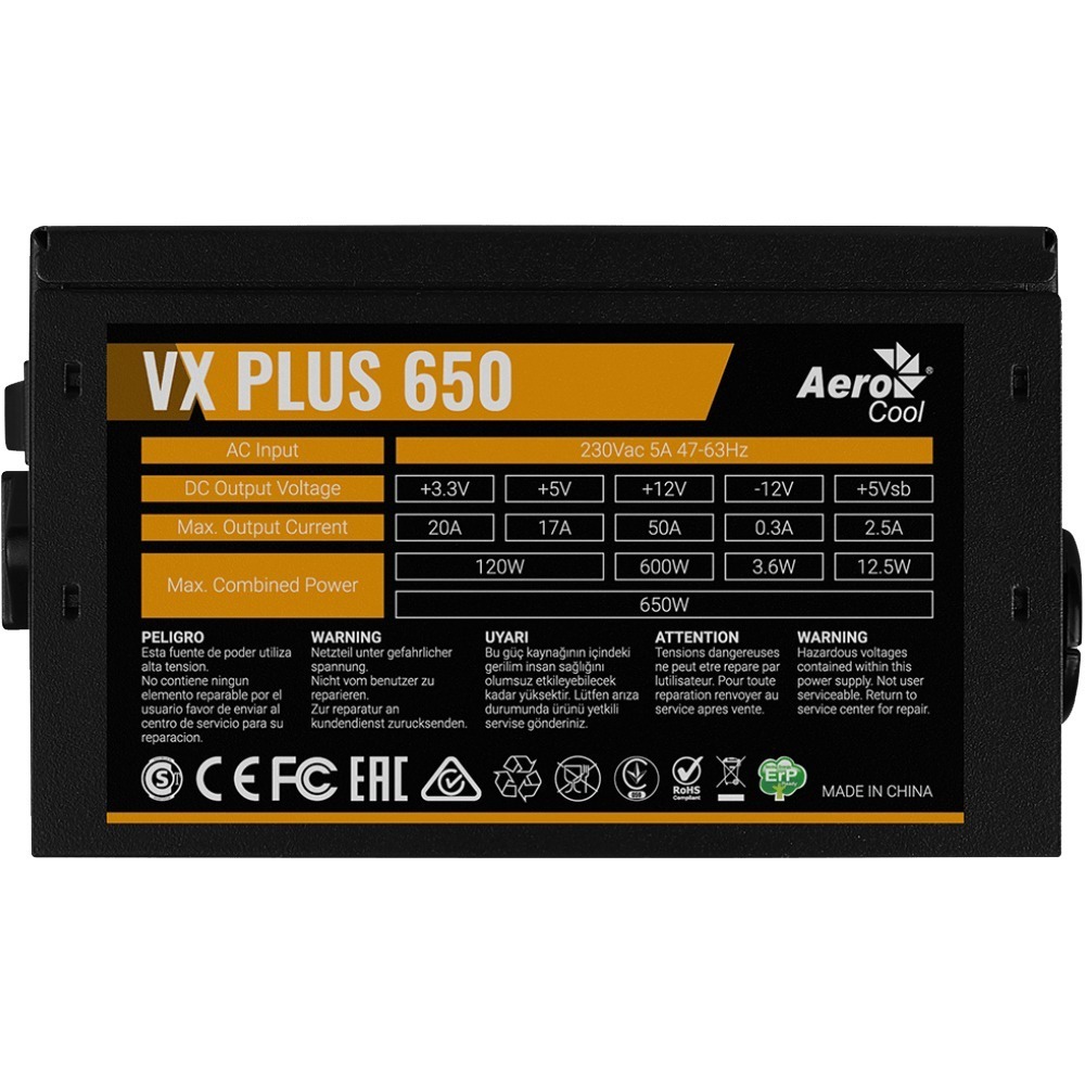 Блок питания 650W AeroCool VX-650 PLUS