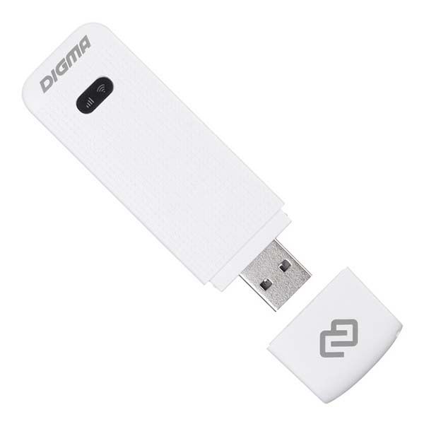 Модем 3G/4G Digma Dongle WiFi DW1961 USB Wi-Fi Firewall +Router внешний белый