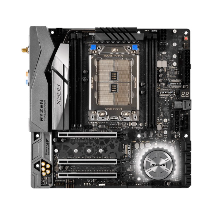 Материнская плата Asrock TR4 X399 X399M Taichi 4xDDR4 3xPCI-Ex16 SATA3 3xM2 USB3.1 Type-C 2xGLAN WIFI mATX