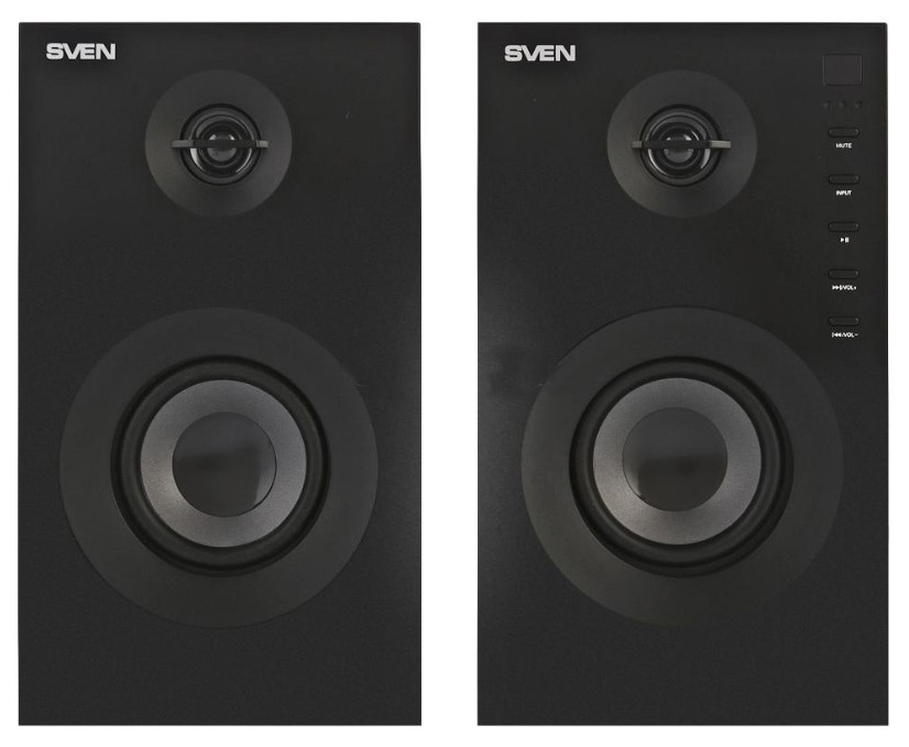 SVEN SPS-615, чёрный, акустическая система 2.0, мощность 2x10Вт (RMS), USB/SD, пульт ДУ, Bluetooth