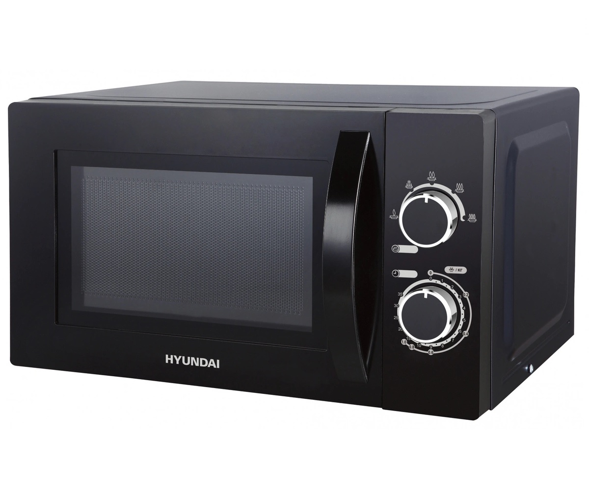 Микроволновая печь Hyundai HYM-M2063 [20 л, 700 Вт, переключатели - поворотный механизм, черный, черный]