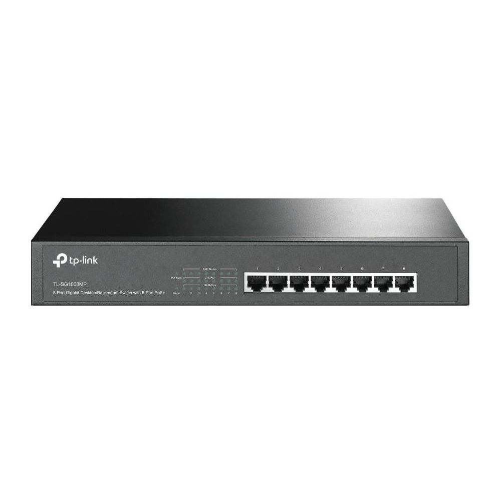 Коммутатор 8-Port Gigabit PoE+ Switch, 8 Gigabit RJ45 Ports, 802.3at/af, 126W PoE Power, 1U