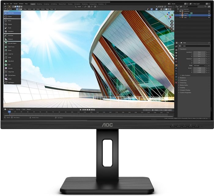 27" Монитор AOC 27P2C, 1920x1080, 75 Гц, IPS, черный