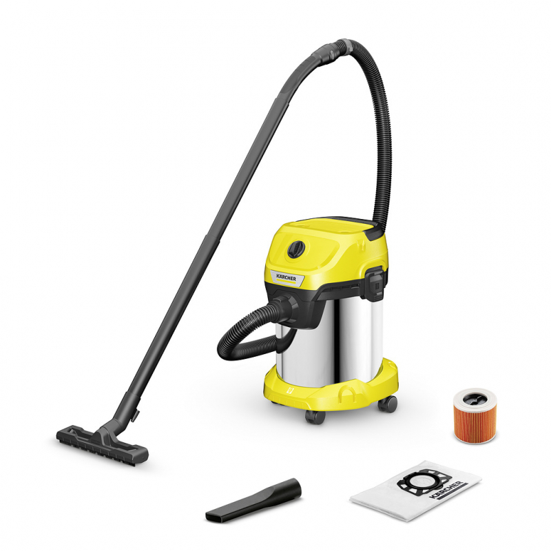 Строительный пылесос Karcher WD 3 S V-17/4/20 1000Вт (уборка: сухая/сбор воды) желтый