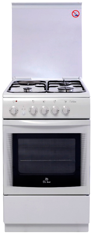 Плита Комбинированная De Luxe 506031.01гэ белый реш.сталь