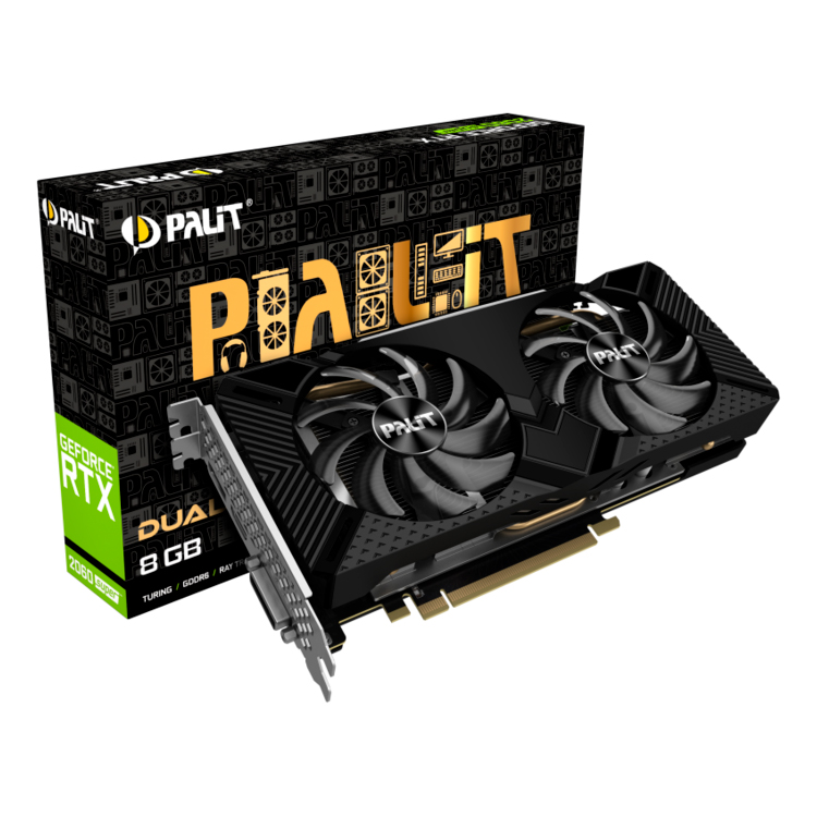 Видеокарта PCIE16 RTX2060 SUPER 8GB W/O LED RTX2060S DUAL 8G PALIT