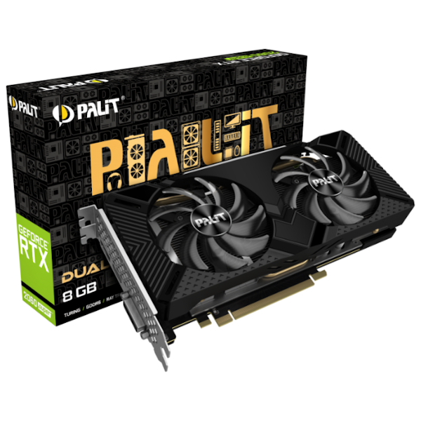 Видеокарта PCIE16 RTX2060 SUPER 8GB W/O LED RTX2060S DUAL 8G PALIT