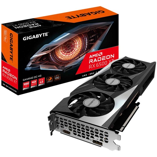 Видеокарта Gigabyte PCI-E 4.0 GV-R65XTGAMING OC-4GD AMD Radeon RX 6500XT