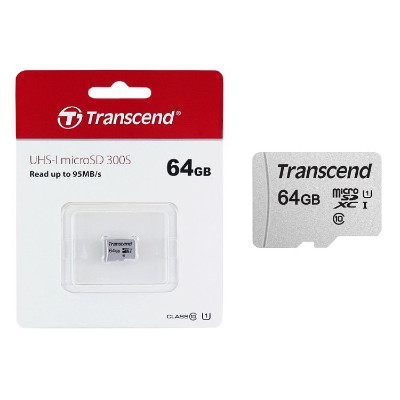 Карта памяти Transcend microSDHC 64GB TS64GUSD300S