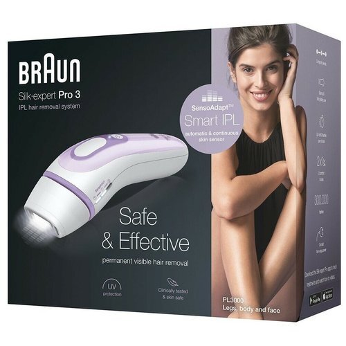 Эпилятор Braun RO3 Silk-epil 3000 белый/сиреневый