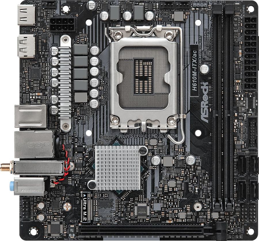 Материнская плата Asrock H610M-ITX/AC Soc-1700 Intel H610 2xDDR4 mini-ITX