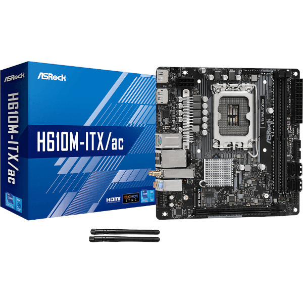 Материнская плата Asrock H610M-ITX/AC Soc-1700 Intel H610 2xDDR4 mini-ITX