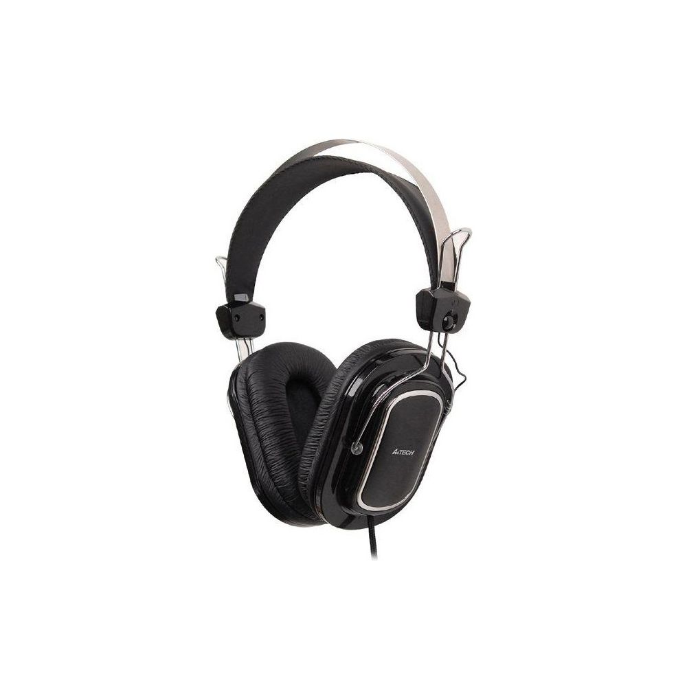 Наушники A4Tech HS-200 [охватывающие, закрытые, 20-20000 Гц, микр., рег. громкости, каб. 2м, разъем 2x3.5мм]