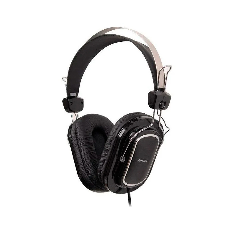 Наушники A4Tech HS-200 [охватывающие, закрытые, 20-20000 Гц, микр., рег. громкости, каб. 2м, разъем 2x3.5мм]