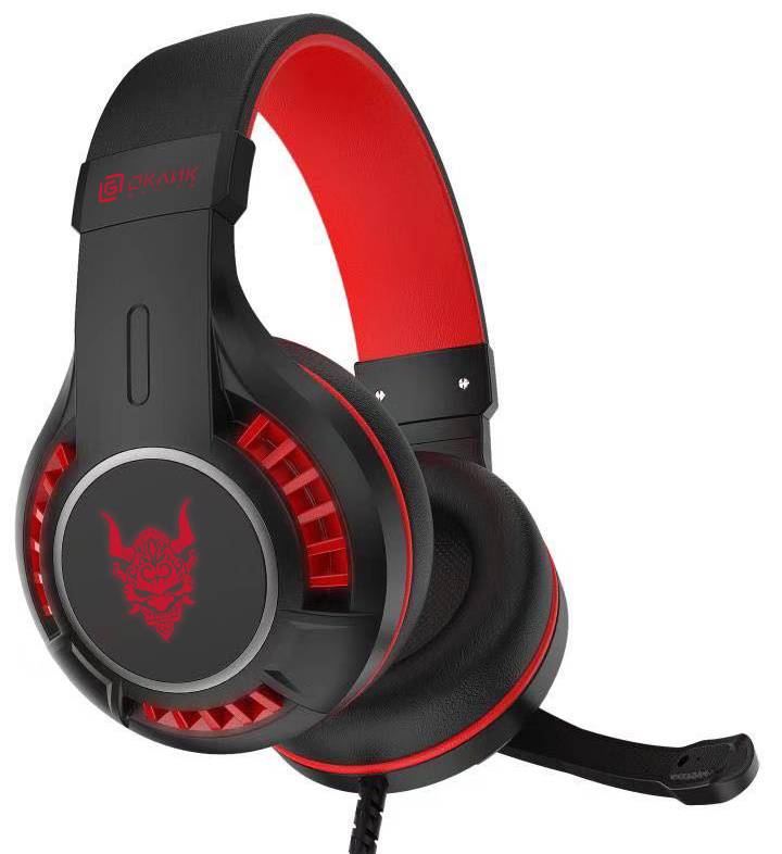 Наушники с микрофоном Оклик HS-L610G SAMURAI черный/красный 2.2м мониторные USB оголовье