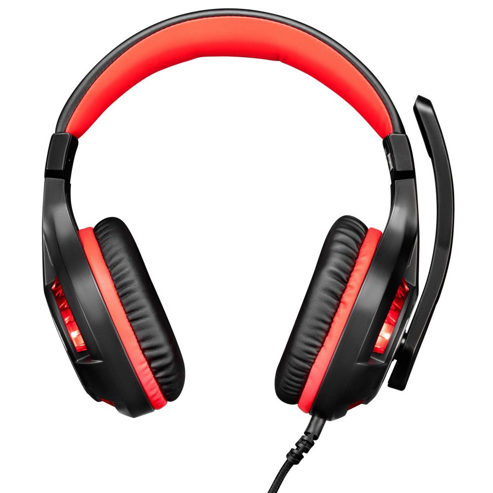 Наушники с микрофоном Оклик HS-L610G SAMURAI черный/красный 2.2м мониторные USB оголовье