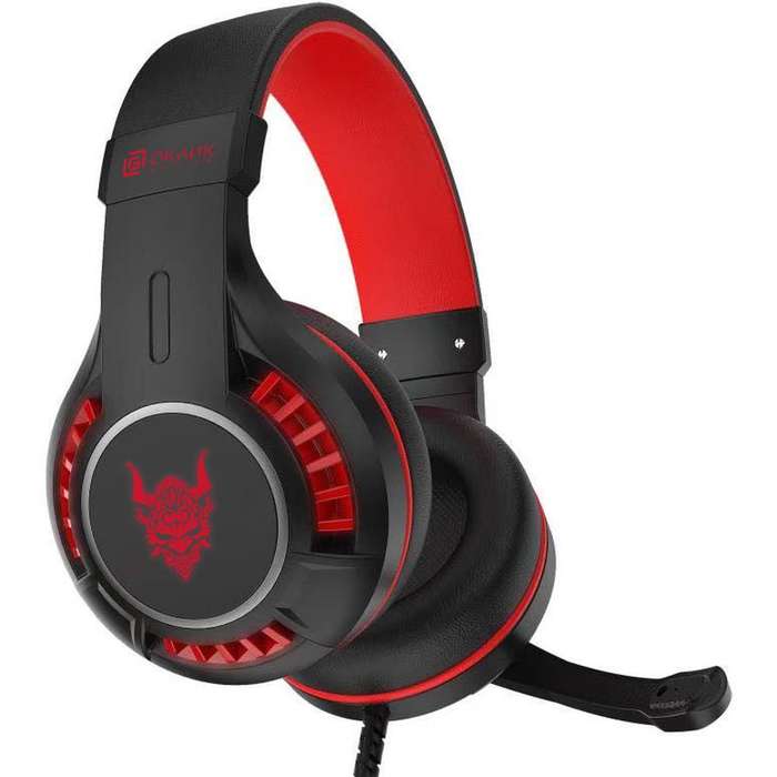 Наушники с микрофоном Оклик HS-L610G SAMURAI черный/красный 2.2м мониторные USB оголовье