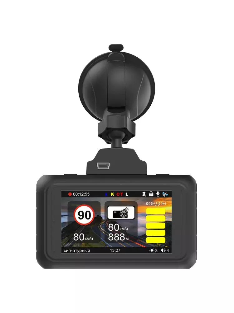 Видеорегистратор с радар-детектором Prology iOne-3000 GPS ГЛОНАСС черный