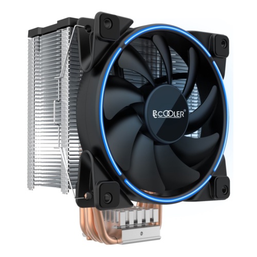 Кулер PCCooler GI-X5B V2 S775/115X/20XX/AM2/AM3/AM4 (24 шт/кор, TDP 160W, вент-р 120мм с PWM, Blue LED FAN, 5 тепловых трубок 6мм, 1000-1800RPM, 26.5dBa)