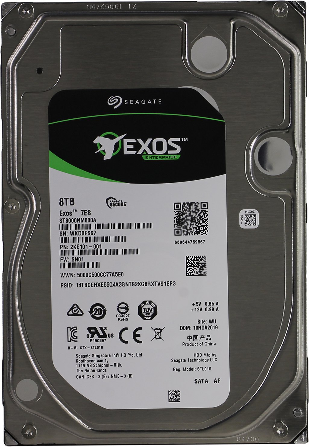 Жесткий диск Seagate Original SAS 3.0 8Tb ST8000NM001A Exos 512E (7200rpm) 256Mb 3.5"