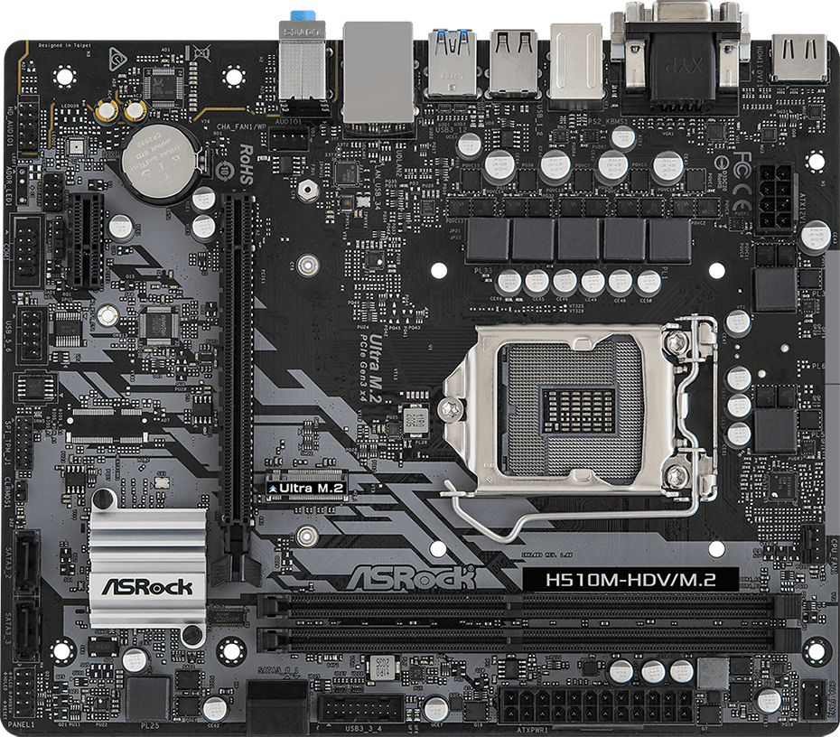 Материнская плата H510 S1200 MATX H510M-HDV/M.2 ASROCK