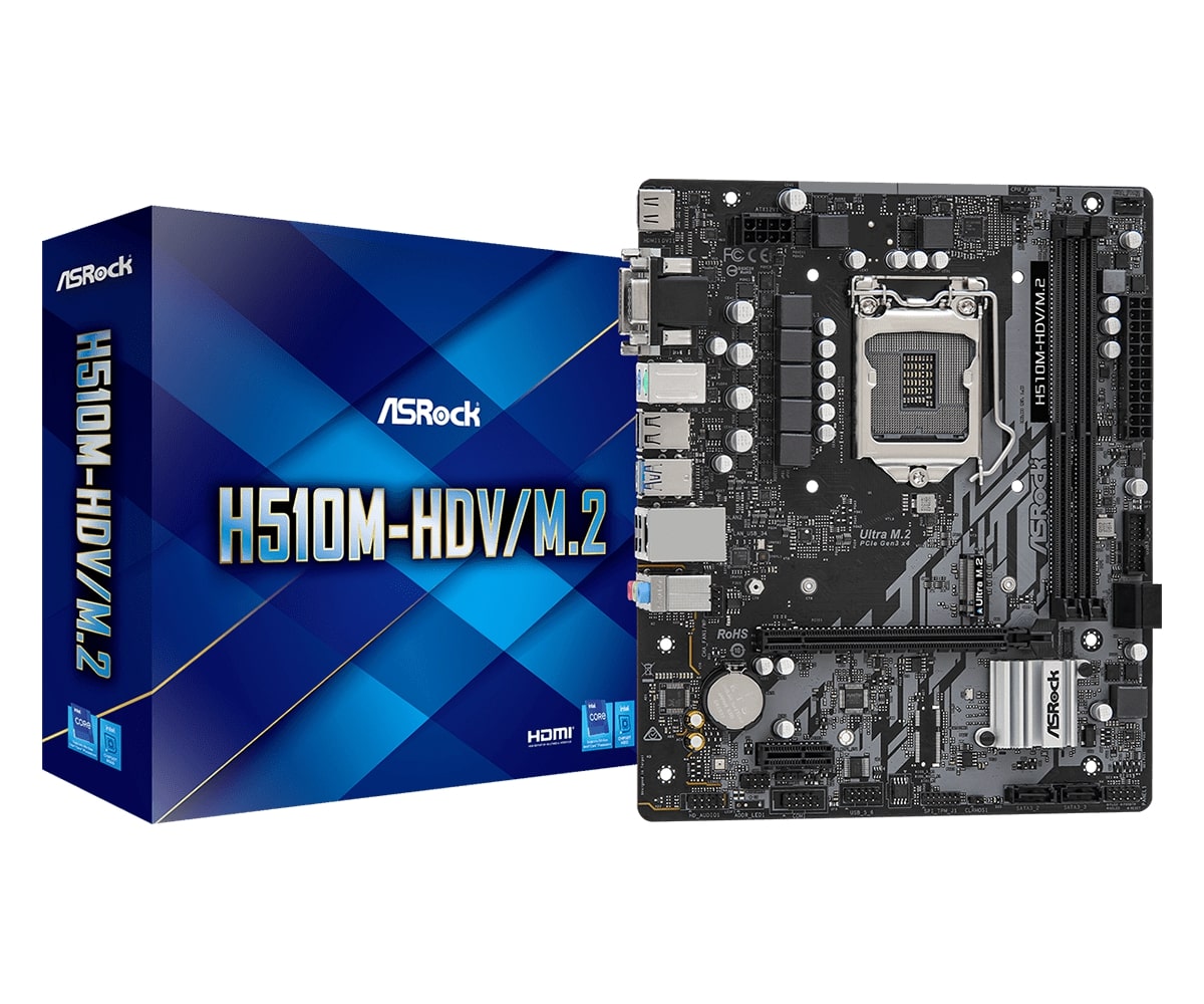 Материнская плата H510 S1200 MATX H510M-HDV/M.2 ASROCK