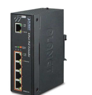 PoE расширитель PLANET 1-Port 60W Ultra PoE to 4-Port 802.3af/at Gigabit PoE Extender