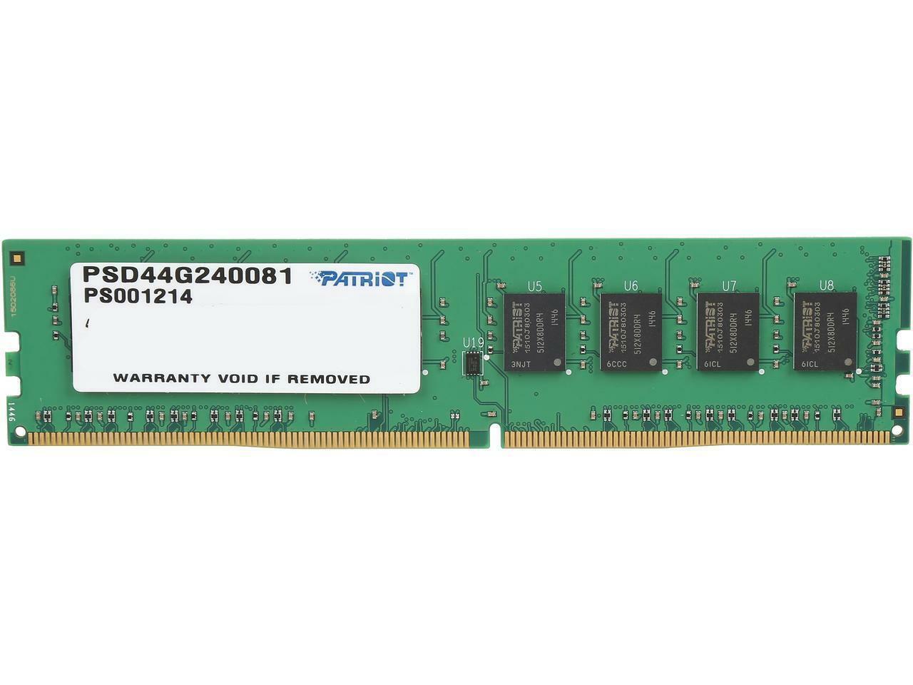 Оперативная память DIMM 4 Гб DDR4 2400 МГц Patriot (PSD44G240081) PC-19200