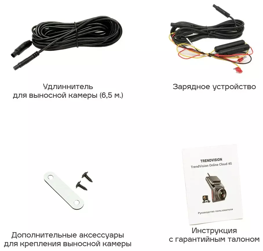 Видеорегистратор TrendVision Online Cloud 4G черный 1080x1920 1080p 140гр. GPS SL8521E