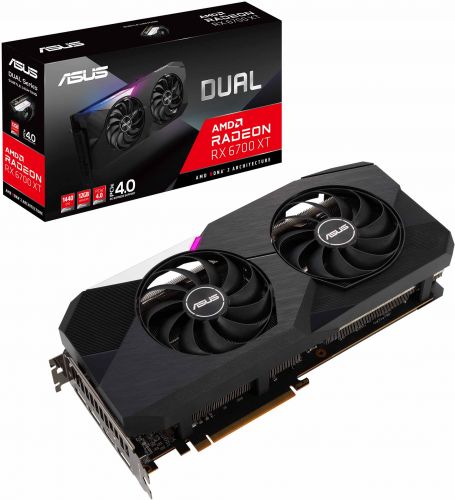 Видеокарта ASUS DUAL-RX6700XT-O12G//RX6700XT HDMI*1 DP*3 12G D6;