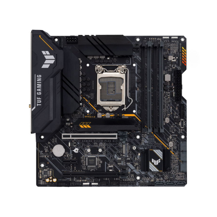 Asus TUF GAMING B560M-PLUS WIFI RTL {LGA1200, B560, 4*DDR4, DP+HDMI, CrossFireX, SATA3 + RAID, Audio, Gb LAN, USB 3.2*6, USB 2.0*6, COM*1 header (w/o cable), mATX}
