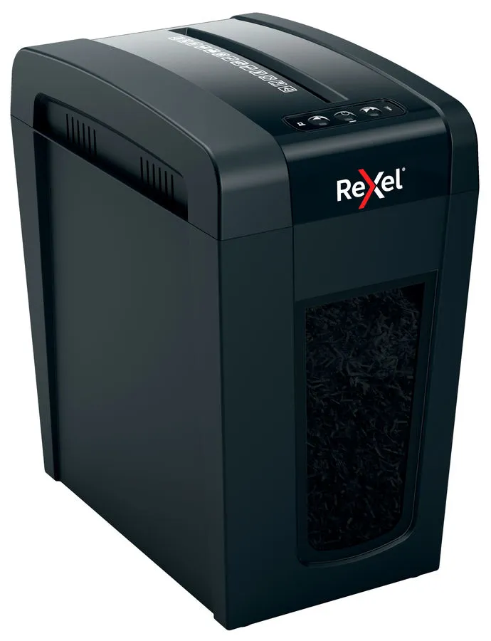 Шредер Rexel Secure X10-SL черный (секр.P-4) перекрестный 10лист. 18лтр. скрепки скобы