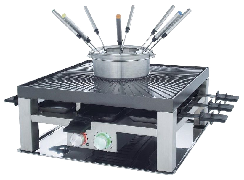 Раклетница Solis Combi-Grill 3 in 1 Silver/Black
