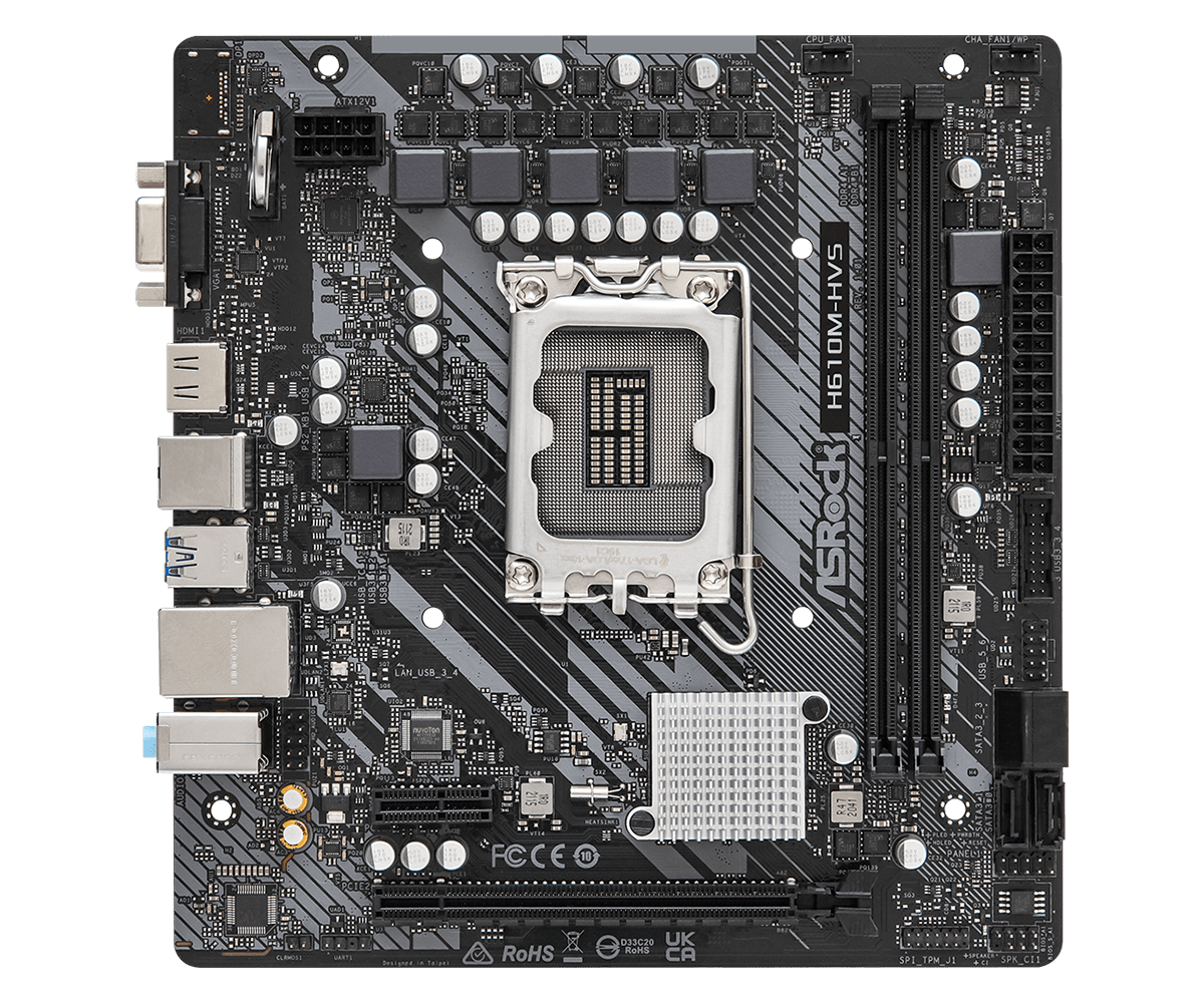 Материнская плата Asrock H610M-HVS Soc-1700 Intel H610 2xDDR4 mATX