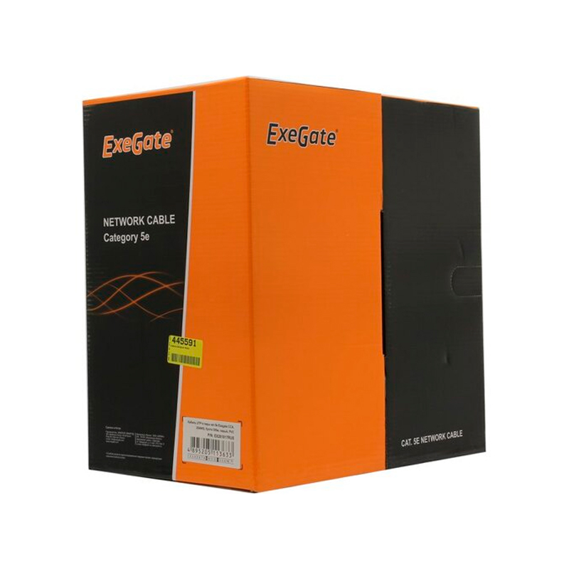 Кабель ExeGate UTP4-C5e-CCA-S25-IN-PVC-GY-305 UTP 4 пары кат.5e CCA, 25AWG, бухта 305м, серый, PVC