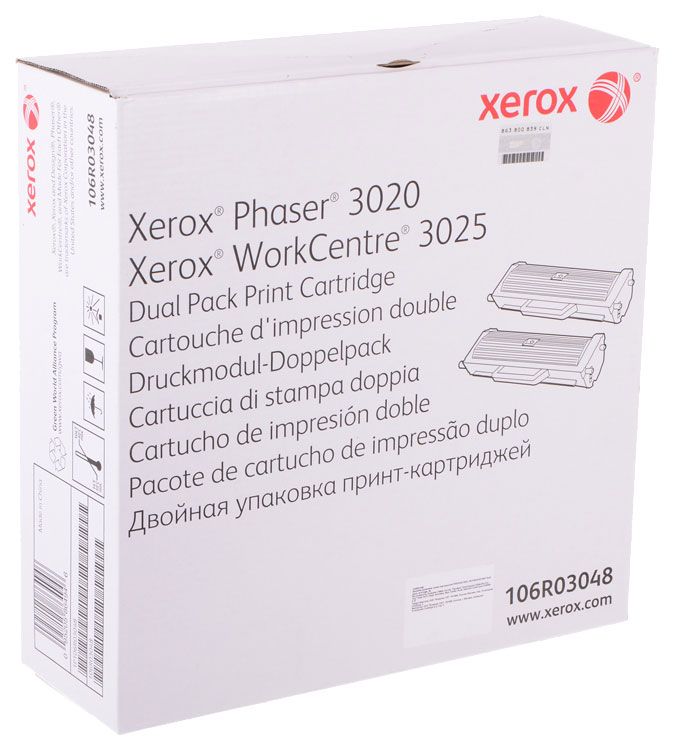 Картридж лазерный Xerox 106R03048 черный x2упак. (3000стр.) для Xerox Ph 3020/WC 3025