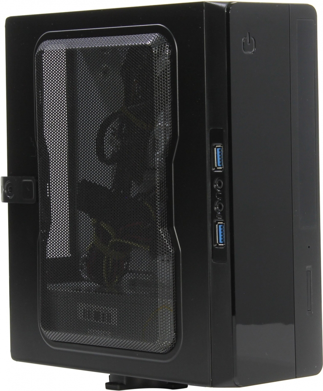 Корпус Powerman EQ101 + БП PM-200ATX, Slim-Desktop, черный, USB3.0, БП 200W